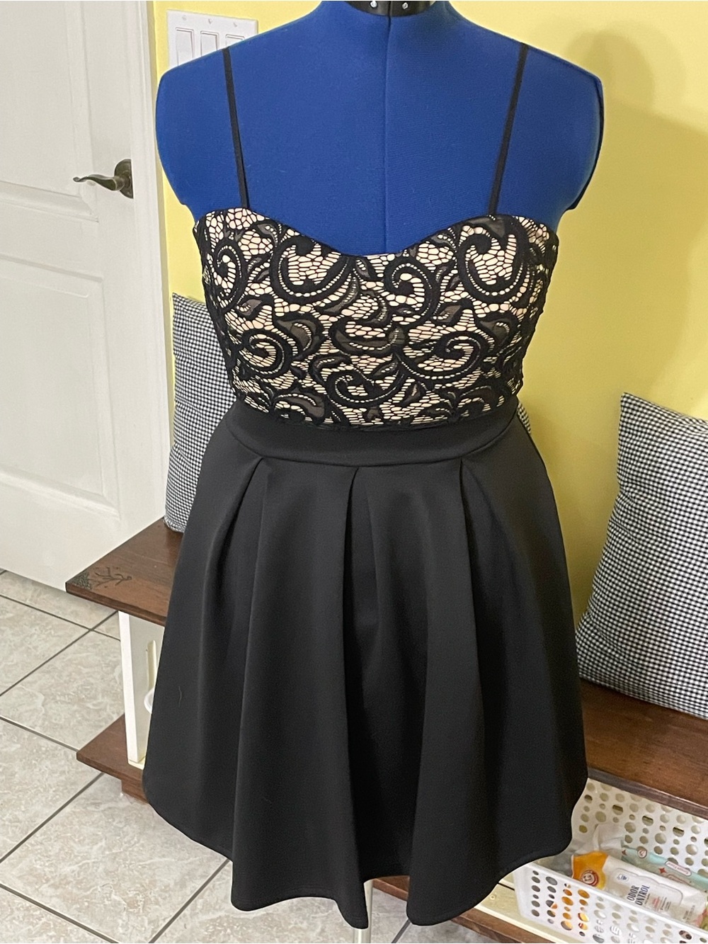 Wild Daisy Beige and Black High Low Formal Dress